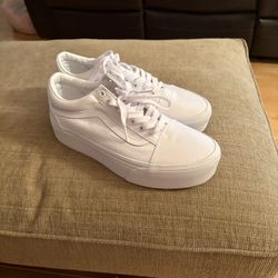White Old School Platform Women’s Shoes 