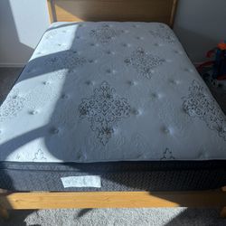 Wayfair Full Size Wood Bed-Frame & Sit N Sleep Full-Size mattress 