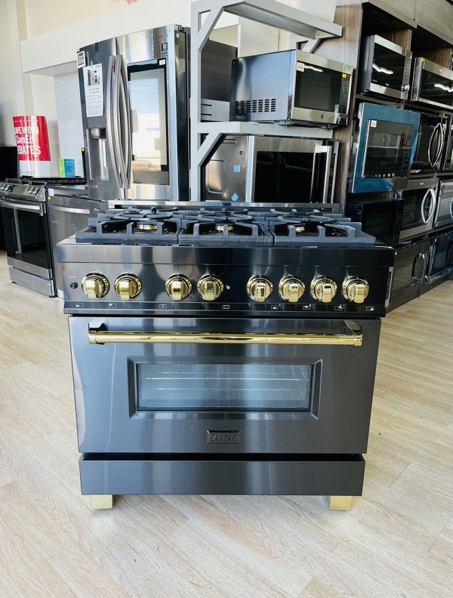 ZLINE Autograph Edition 36 4.6 cu. ft. Dual Fuel Range with Gas Stove