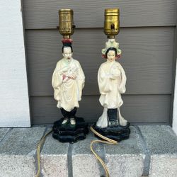 Mid- Century Decorative Chalkware Lamp