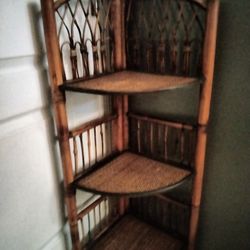 Wicker Corner Shelf