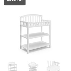 Graco brand infant changing table. Wood construction with white finish. New and fully assembled. 