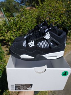 New Air Jordan 4 Retro Black/White men Kids Size 4