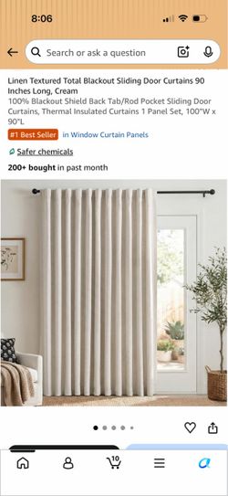 Cream Blackout Curtain 100x90”- 1 Panel