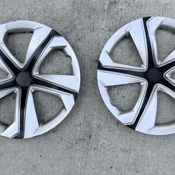 Pair 16” Honda Civic Hubcaps Wheel Covers 2016–2021 Black & Chrome Style