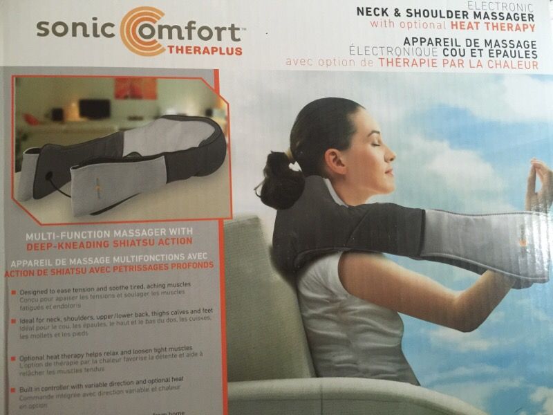 Sonic Comfort Electronic Neck & Shoulder Massager with Optional Heat Therapy