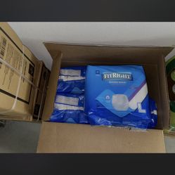 Fit Right Adult Underwear/Diapers (Size L) & Extra Large Disposable Bed Wetting Pads