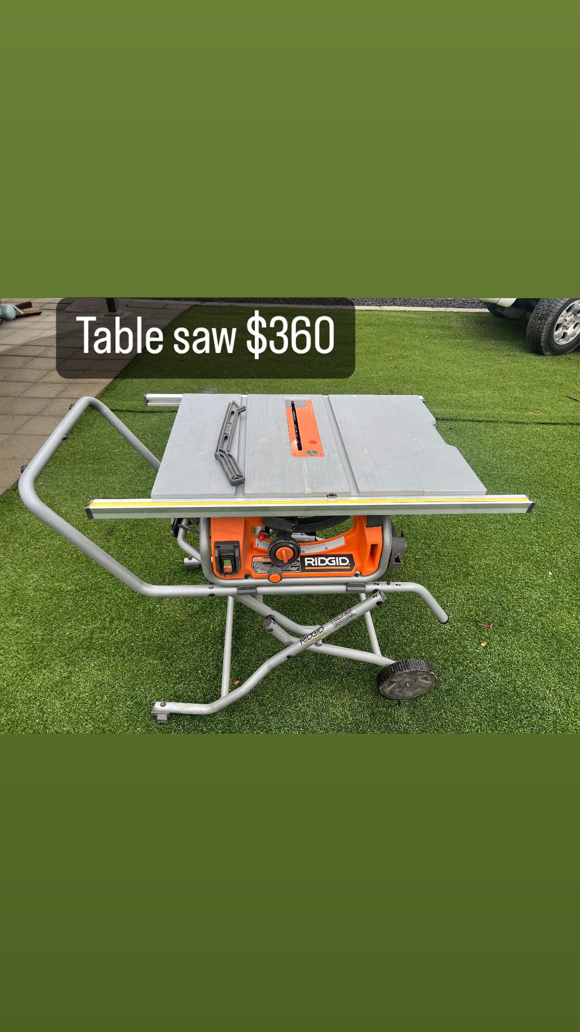 Table Saw $360. Vacuum $75