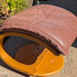 Vintage Leather Ottoman By Hjellegjerde Lenestolfabrikk Norway Like Ekornes Stressless Mauve Recliner Lounge Chair Footstool 