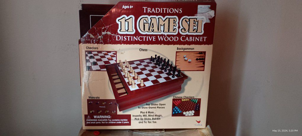 Kids to Seniors Games, Entertainment, Summer Activity Game 11 Game Set, Vintage for Game Night, Day Care, Classic Portable Table Games