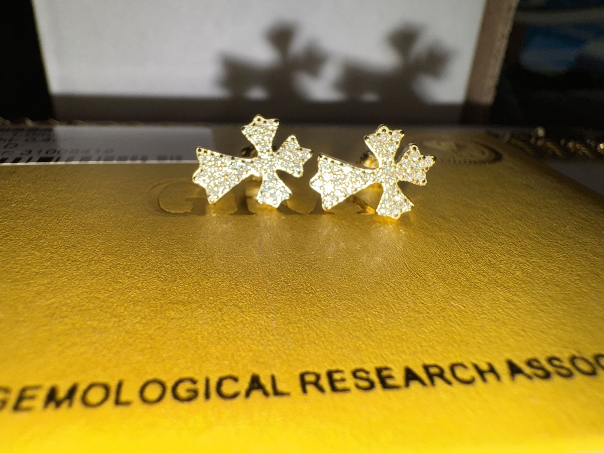 BLACK FRIDAY SALE Cross Sterling Silver Moissanite Earrings 925 