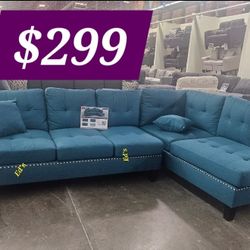 BRAND NEW 2PC SECTIONAL SOFA SET WITH ACCENT PILLOW INCLUDED $299