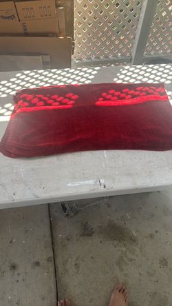 Red Patterned Blanket or Throw