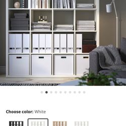White IKEA  Kallax organizer