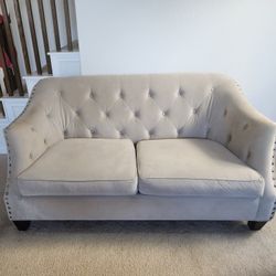 Neutral Beige Sofa & Loveseat Set – Clean & Well Maintained