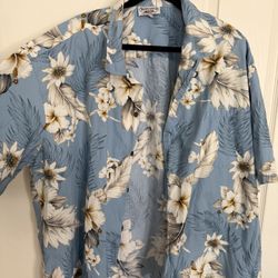 Pacific Legends Blue Floral Hawaiian Shirt