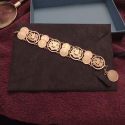Guatemalan Silver Coin Bracelet 