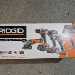 Ridgid Brushless 18v 5 Piece Combo Kit