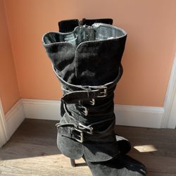 Anne Michelle Buckle Boots (size 9)