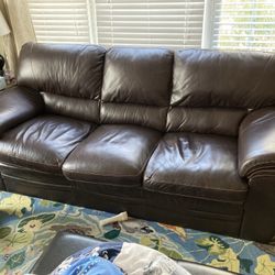 Brown Leather Sofa