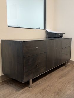 Dark Wood Credenza with Drawers
