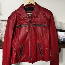 Red Vintage Harley Davidson Jacket MEDIUM
