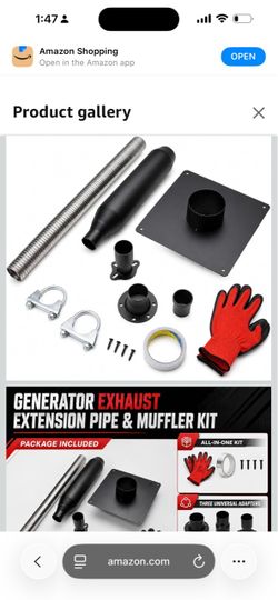 Generator Exhaust Extension Silencer Kit with Three Universal Adapters Extension Silencer Kit Reduce Noise 55% ALL Portable Generators Insulated Throu