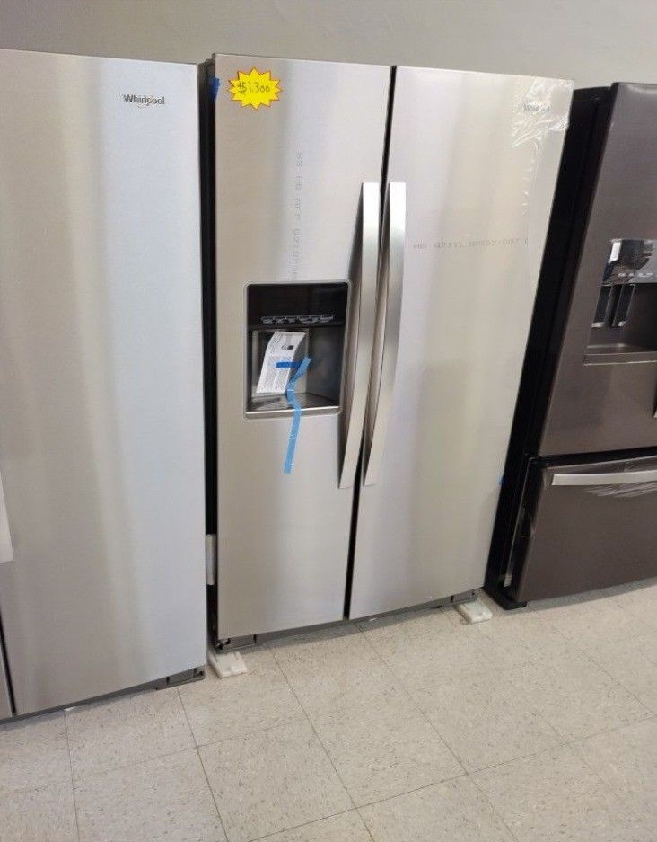 WHIRLPOOL SIDE X SIDE REFRIGERATOR COUNTER DEPTH OPEN BOX IUAM2