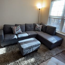 Evelyngrace 97” Wide Sofa & chaise with Ottoman  (Right Facing)