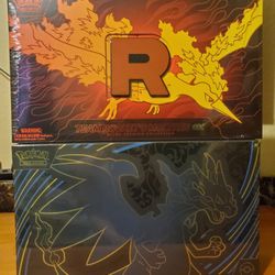 Sealed Mega Charizard X Ex And Team Rocket's Moltres Ex Ultra Premium Collection Boxes