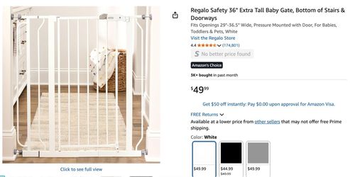 Regalo Easy Step Extra Tall Safety Gate (Located in Gilbert)