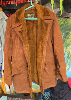 The Leather Shop 70's Brown Suede Sherpa-Lined Jacket