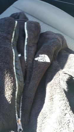 Women's small black fuzzy North Face