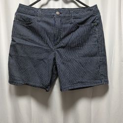 Lee Dark Wash Pinstripe Denim Shorts