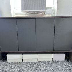 Wooden Console With Shelves