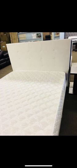 Queen bed frame with mattress