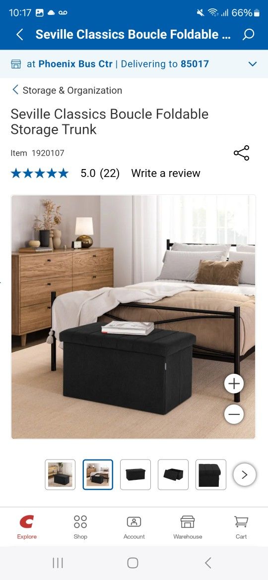 Seville Classics Boucle Foldable Storage Trunk Ottoman ! 🤩 #Ottoman #Storage #HomeDecor