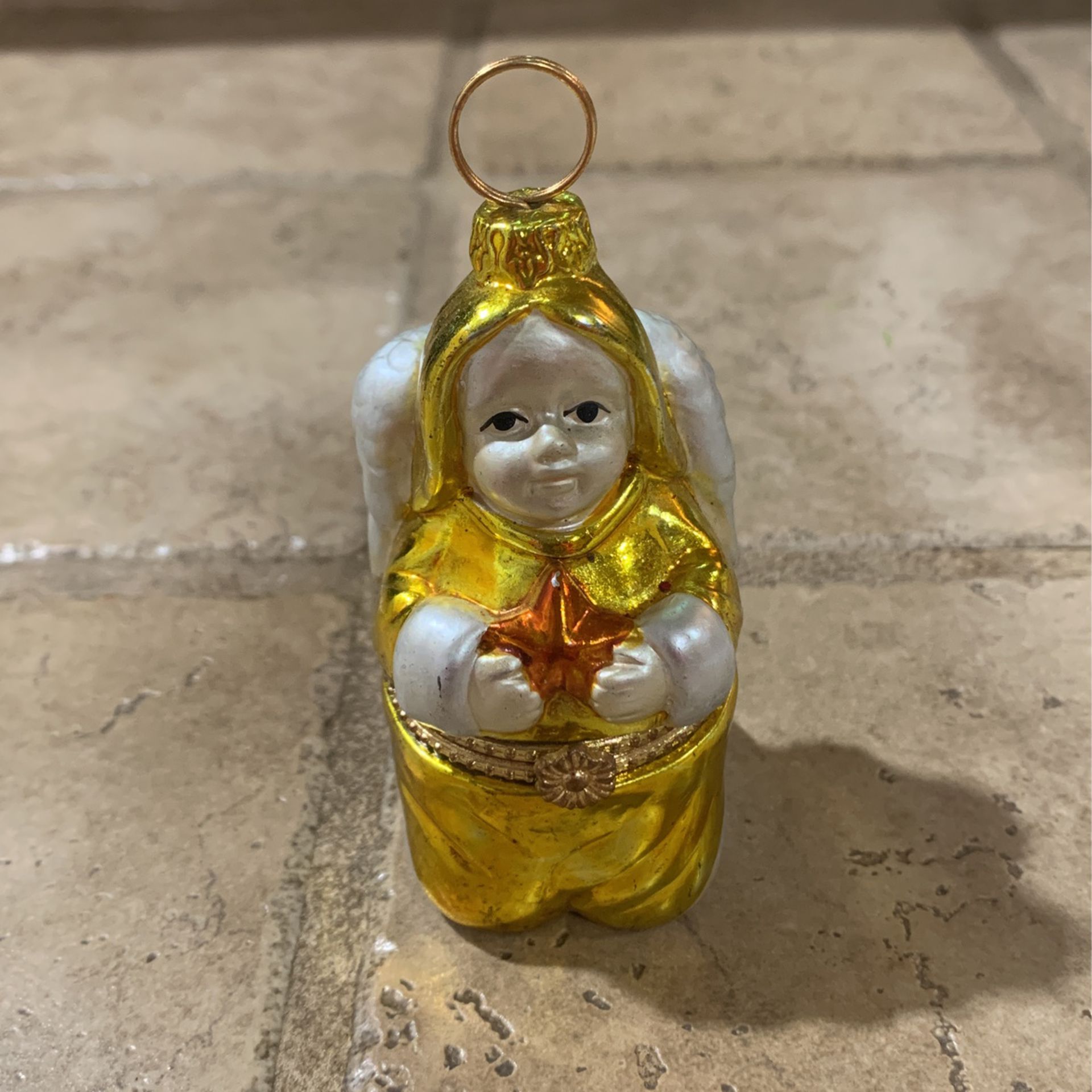 Vintage Angel Christmas Ornament- Opens Up 