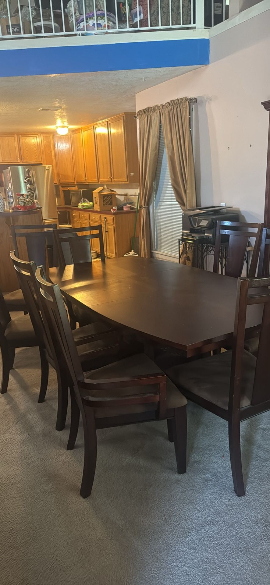 wooden Dining Room Table With Eight Chairs