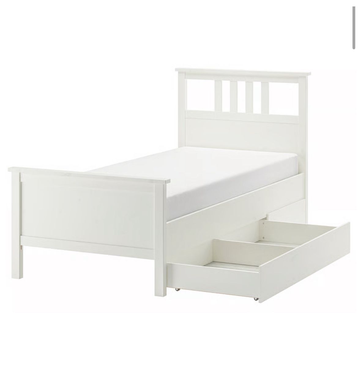 IKEA Twin White Bed Frame with Storage