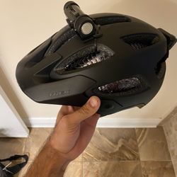 Trek Mountain Bike Black Rally Wavecel Helmet with light