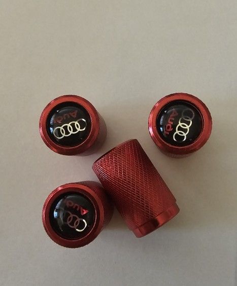 4pcs Audi Tire Valve Caps (RED)