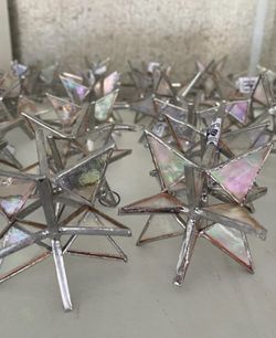 30 Pieces of Stained Glass Ornaments, Clear Glass