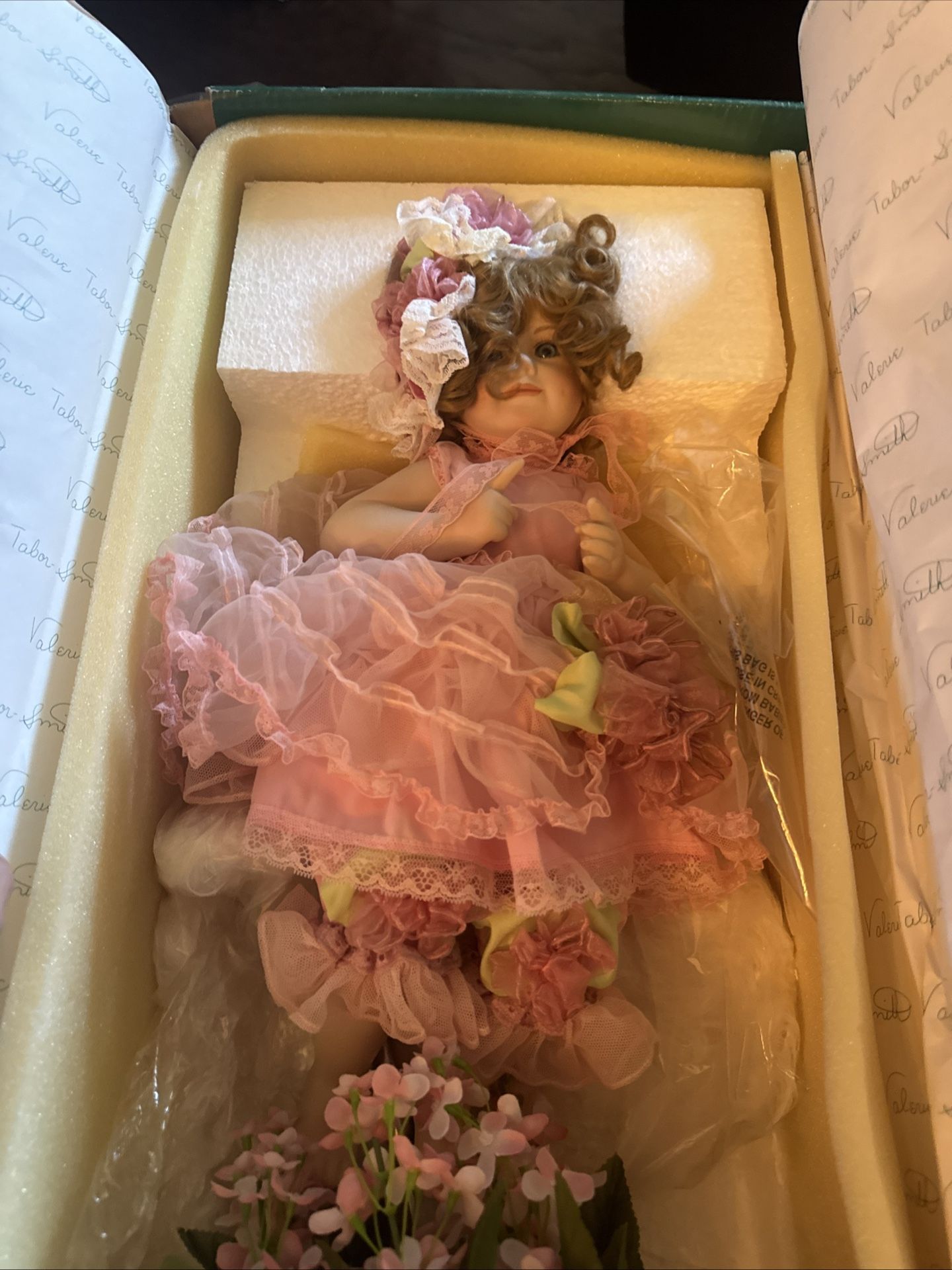 Valerie Tabor-Smith  Lilac Angel Porcelain doll 17”