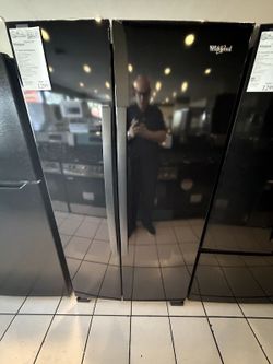 Whirlpool® 36" 25.1 Cu. Ft. Black Side-by-Side Refrigerator