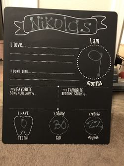 Baby growing chalkboard