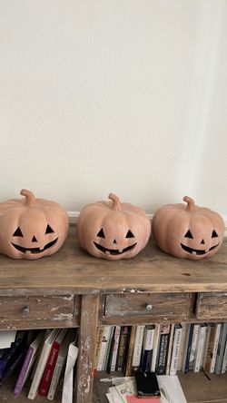 Pottery Barn Dupe Terracotta Pumpkin Jack o lanterns  $75 for ALL!
