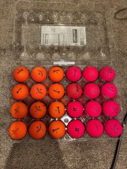 (12) Orange Used Golf Balls + (12) Red Used Golf Balls Variety