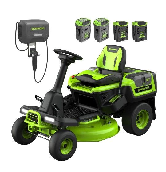 Greenworks 60V 30" CrossoverT Riding Lawn Tractor with (2) 8.0 Ah, (2) 4.0 Ah Batteries & 600-Watt Charger (contact info removed)