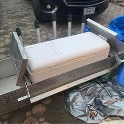 Truck Bed Cooler Rack with Fishing Rod Holders – $400